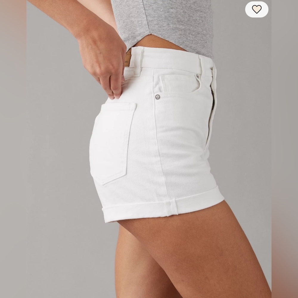 American Eagle Outfitters White High-Rise Jean Shorts - Picture 2 of 9